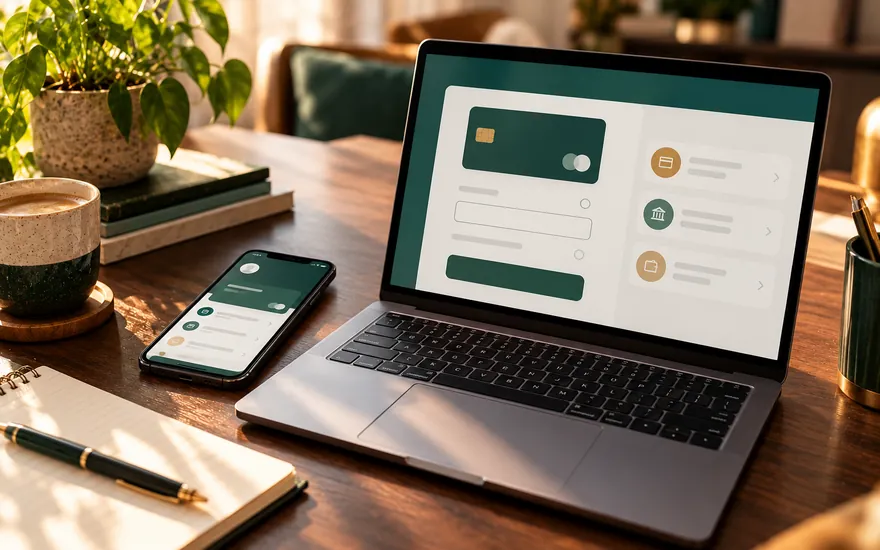 Safe Casino cashier open on a laptop beside a banking app