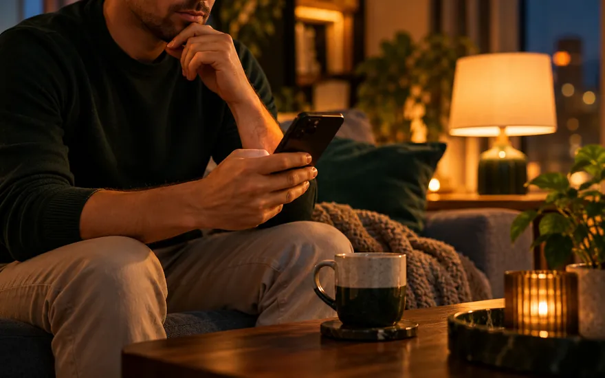 Which online pokies accept PayID in Australia: a player checking on a phone at home